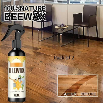 Natural Micro-Molecularized Beeswax Spray, Furniture Polish and Cleaner for Wood (Pack of 2)